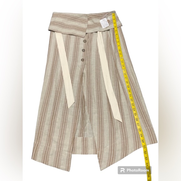 NWT Free People beige linen skirt, Size Medium - Picture 3 of 7